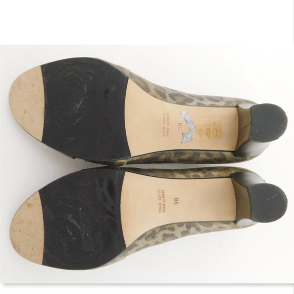 TARYN ROSE Metallic Leopard Open Toe Heel Pumps 38 - Picture 7 of 8